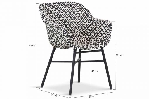 hartman delphine tuinstoel ps 510x340 - Delphine Dining Chair (without cushion) Nouveaux rotin white-black