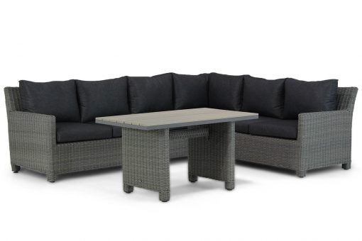 lusso wicker hoek loungeset met hoge loungetafel en midden element off black 510x340 - Garden Collections Lusso dining loungeset 5-delig