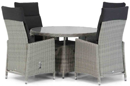 madera new grey buckingham 115cm 5 delig 510x340 - Garden Collections Madera/Buckingham 115 cm rond dining tuinset 5-delig