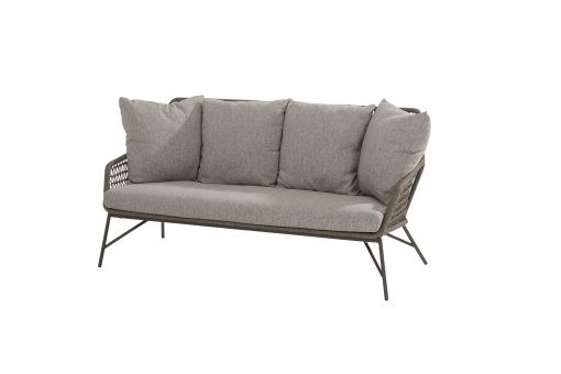 213539 babilonia living bench 2.5 seaters mid grey knotted with 5 cushions 510x340 - 4-Seasons Babilonia loungebank - Mid Grey