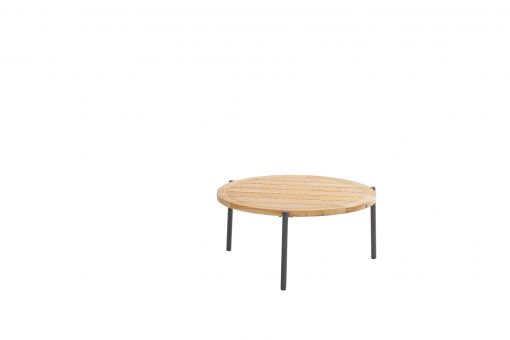 213856 yoga coffee table anthracite natural teak 73 cm h35 510x340 - 4-Seasons Yoga koffie tafel - Ø 73 cm. H 35 cm.