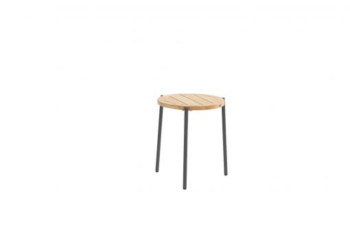 213857 yoga side table anthracite natural teak 45 cm h55 510x340 - 4-Seasons Yoga Koffietafel - Ø 45 cm. H 55 cm.