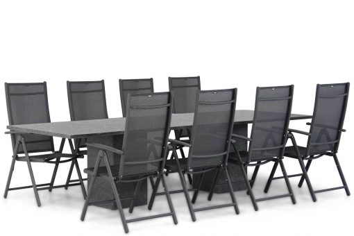 domani sortino standenstoel aluminium met graniet dining tuintafel 300 cm 8p tuinset 510x340 - Domani Sortino/Graniet 300 cm dining tuinset 9-delig
