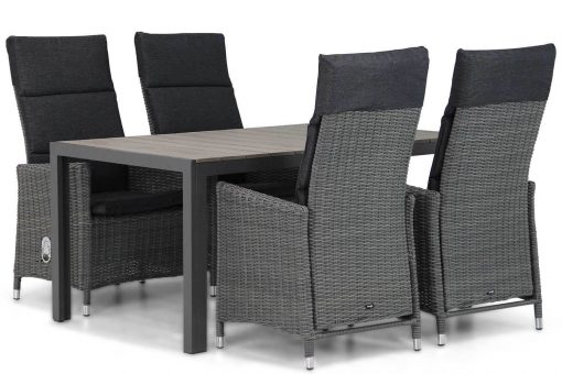 garden collections madera wicker tuinstoel off black met young tuintafel 155 cm 510x340 - Garden Collections Madera/Young 155 cm dining tuinset 5-delig