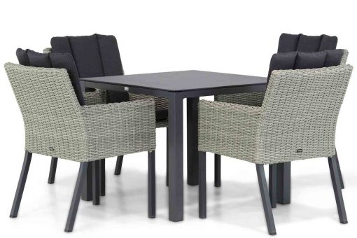 gc oxbow new grey tuinstoel tuinstoel off black met palazz tuintafel dining tuinset 1 510x340 - Garden Collections Oxbow/Pallazo 90 cm dining tuinset 4-delig