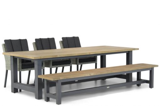 oxbow new grey met bank stoel met sanfransisco tafel dining tuinset 510x340 - Garden Collections Oxbow/San Francisco 260 cm dining tuinset 5-delig