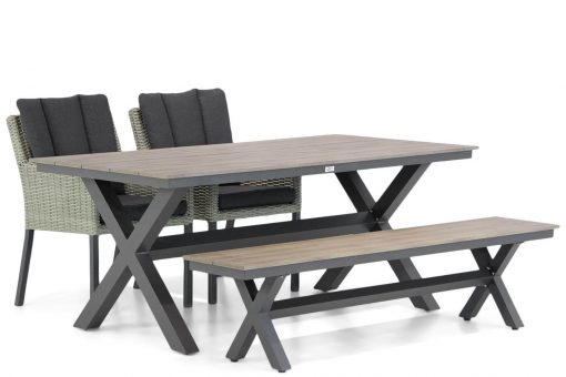 oxbow newgrey stoel met forest tafel 180 cm en bank picknick tuinset 4 persoons 510x340 - Garden Collections Oxbow/Forest 180 cm dining tuinset 4-delig