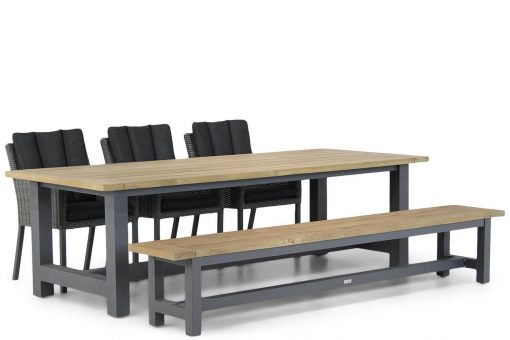 oxbow off black tuinstoel met san fransisco tuintafel dining tuinset 510x340 - Garden Collections Oxbow/San Francisco 260 cm dining tuinset 5-delig