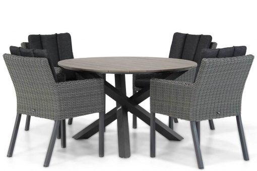 oxbow wicker dining tuinstoel off black met ancona dining tuintafel 125 cm rond 510x340 - Garden Collections Oxbow/Ancona 125 cm dining tuinset 5-delig