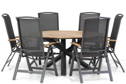 rosello alumimium standenstoel met fabriano dining tuintafel rond 150 cm 510x340 - Lifestyle Rosello/Fabriano 150 cm dining tuinset 7-delig