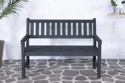 bordeaux bench black 1 lr 247x165 - Bordeaux houten tuinbank - Dark grey - 2-zits