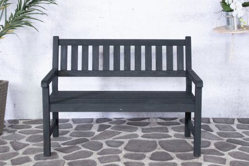 bordeaux bench black 1 lr 510x340 - Bordeaux houten tuinbank - Dark grey - 2-zits