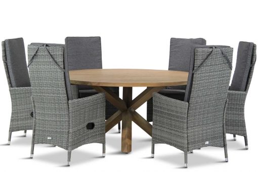 comino tuinset flat charcoal 7d sand city 510x340 - Domani Comino/Sand City rond 160 cm dining tuinset 7-delig