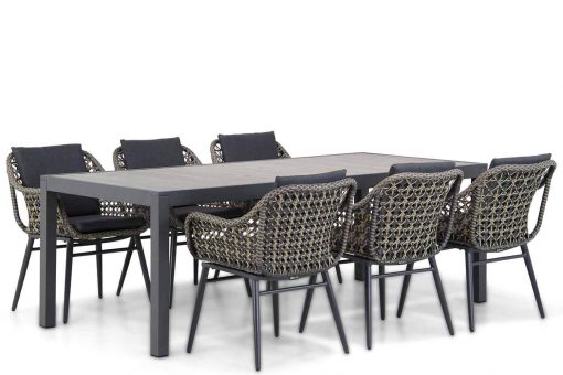 dolphin black taupe tuinstoel met de residence tuintafel 6 persoons tuinset 510x340 - Lifestyle Dolphin/Residence 220 cm dining tuinset 7-delig