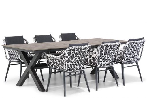 dolphin black white tuinstoel met forest tuintafel 240 cm 6 persoons tuinset 510x340 - Lifestyle Dolphin/Forest 240 cm dining tuinset 7-delig