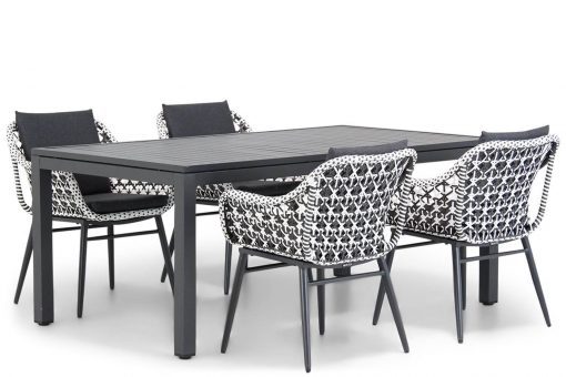 dolphin black white uinstoel met concept tuintafel 180 cm 4 persoons tuinset 510x340 - Lifestyle Dolphin/Concept 180 cm dining tuinset 5-delig