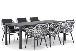 dolphin black white uinstoel met palazzo tuintafel 220cm 6 persoons tuinset 247x165 - Lifestyle Dolphin/Pallazo 220 cm dining tuinset 7-delig