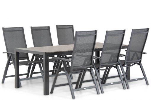 donato aluminium tuinstoel standenstoel met young dining tuintafel 217cm 6p tuinset 510x340 - Presto Donato/Young 217 cm dining tuinset 7-delig