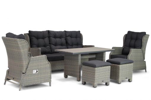 garden collections chicago wicker stoel bank loungeset kubu 6 delig 510x340 - Garden Collections Chicago/Lusso 130 cm dining loungeset 6-delig