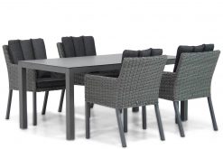 garden collections oxbow wicker tuinstoel off black met madras tuintafel 180 cm 247x165 - Garden Collections Oxbow/Madras 180 cm dining tuinset 5-delig