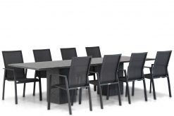graniet 300cm met ultimate stapelstoelen 247x165 - Lifestyle Ultimate/Graniet 300 cm dining tuinset 9-delig