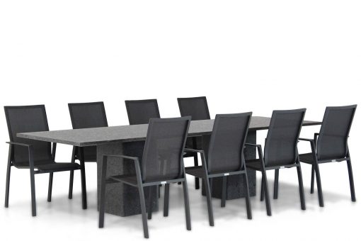 graniet 300cm met ultimate stapelstoelen 510x340 - Lifestyle Ultimate/Graniet 300 cm dining tuinset 9-delig