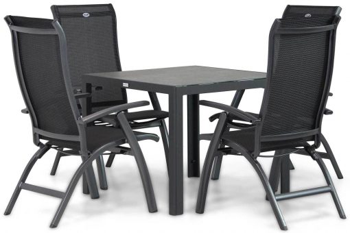 hartman summerland aluminium standenstoel varano tuintafel 90 cm 510x340 - Hartman Summerland/Varano 90 cm dining tuinset 5-delig
