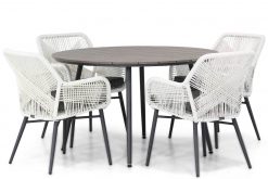 lifestyle advance rope dining tuinstoel white matale tuintafel rond 125 cm 247x165 - Lifestyle Advance/Matale 125 cm rond dining tuinset 5-delig