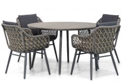 lifestyle dolphin wicker dining tuinstoel taupe matale tuintafel rond  247x165 - Lifestyle Dolphin/Matale 125 cm rond dining tuinset 5-delig