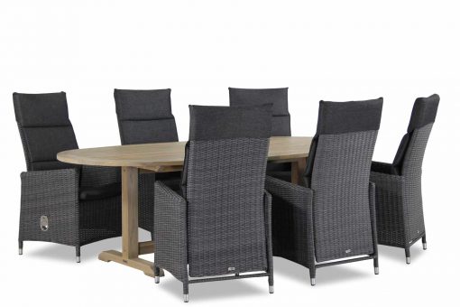madera off black brighton ovale tafel 1 510x340 - Garden Collections Madera/Brighton ovaal 240 cm dining tuinset 7-delig