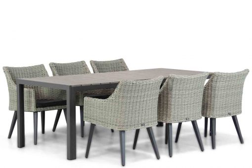 milton new grey tuinstoel met young tafel 217 cm 6 persoons tuinset 510x340 - Garden Collections Milton/Young 217 cm dining tuinset 7-delig