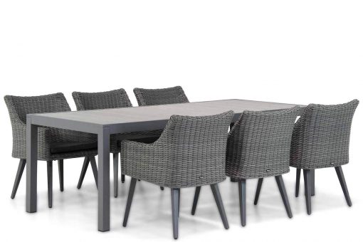milton off black tuinstoel met de residence tuintafel 6 persoons tuinset 510x340 - Garden Collections Milton/Residence 220 cm dining tuinset 7-delig