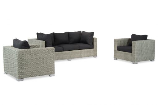 toronto loungeset bank en 2 stoelen new grey 510x340 - Garden Collections Toronto stoel-bank loungeset 3-delig