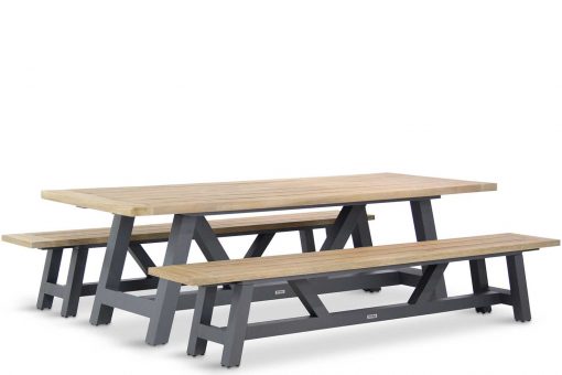 trente tuinset greywash teak tafel bank 510x340 - Lifestyle Trente dining picknickset 260 cm 3-delig