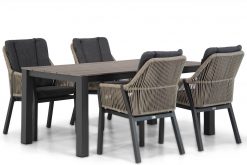 verona rope dining tuinstoel taupe met valley dining tuintafel 180cm 5 delig 247x165 - Lifestyle Verona/Valley 180 cm dining tuinset 5-delig