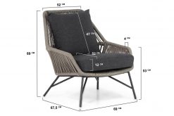 converted img 8870 metmaten 247x165 - 4 Seasons Outdoor Ramblas living chair Taupe with 2 cushions (1 stuk)