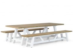 lifestyle florence picknickset teak tafel en banken 260 cm 1  247x165 - Lifestyle Florence/Florence 260 cm dining tuinset 3-delig