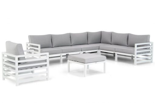linde aluminium hoek loungeset wit 6 delig met lounge stoel en midden element 510x340 - Domani Linde hoek loungeset 6-delig