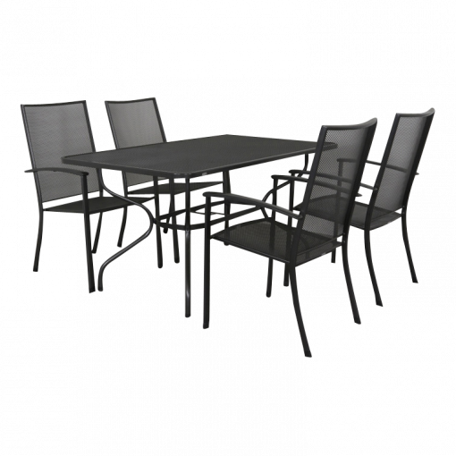 lr strekmetaal tafel 145x90 cm stapelstoel siero stoel voor 1451 7435107996971 510x510 - Kettler Siero tuinstoel / Strekmetaal tafel 145 cm.