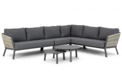 rimini aluminium rope hoek loungeset met midden element en 2 x lounge tafel 247x165 - Lifestyle Rimini/Rimini 60/75 cm hoek loungeset 6-delig