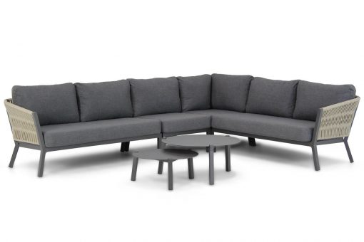 rimini aluminium rope hoek loungeset met midden element en 2 x lounge tafel 510x340 - Lifestyle Rimini/Rimini 60/75 cm hoek loungeset 6-delig