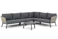 rimini rope aluminium loungeset met midden element en 1 loungetafel 75cm 247x165 - Lifestyle Rimini hoek loungeset 5-delig