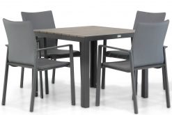rome dining tuinstoel antraciet met young dining tuintafel 92 cm 247x165 - Lifestyle Rome/Young 92 cm dining tuinset 5-delig