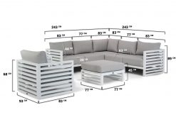 santika jaya aluminium hoek loungeset wit met lounge tuinstoel 247x165 - Santika Jaya hoek loungeset 7-delig