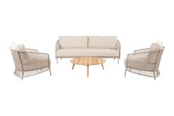 213936 213937 213734  puccini living set latte with zucca 90cm table 01 247x165 - 4 Seasons Puccini/Zucca stoel-bank loungeset - 4-delig
