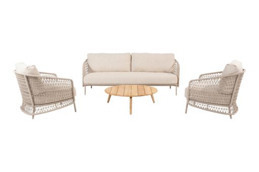 213936 213937 213734 puccini living set latte with zucca 90cm table 01 510x340 - 4 Seasons Puccini/Zucca stoel-bank loungeset - 4-delig