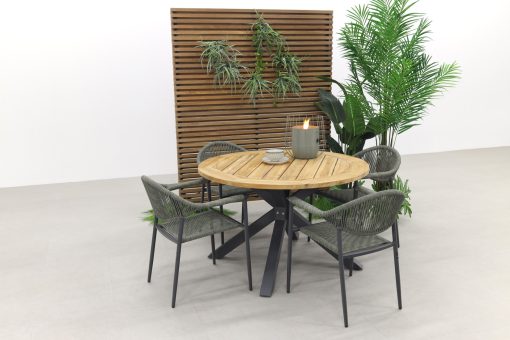 632a0540 510x340 - GreenChair Comfort - Green/Quote teak - Ø120 cm. - Tuinset 5-delig