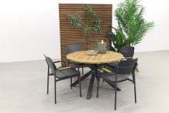 632a0555 247x165 - GreenChair Courage - Antracite/Quote teak - Ø120 cm. - Tuinset 5-delig