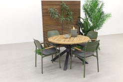 632a0562 247x165 - GreenChair Courage - Green/Quote teak - Ø120 cm. - Tuinset 5-delig