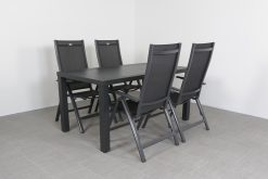 lr lena aluminium tafel 160x90 dining 4 roma voor 6a4825 247x165 - Hartman Roma/Lena 160 cm. tuinset - 5-delig verstelbaar